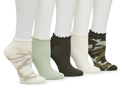 Camo Women's No Show Socks - 5 Pack