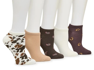 Cowgirl Women's No Show Socks - 5 Pack