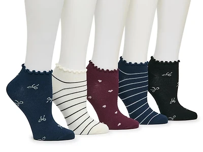 Hearts & Bows Women's No Show Socks - 5 Pack