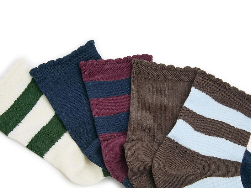 Rugby Stripe Women's Ankle Socks - 5 Pack
