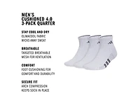 Cushioned 4.0 Men's Quarter Ankle Socks - 3 Pack
