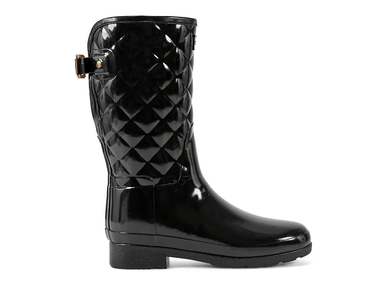 Adjustable Quilted Refined Slim Fit Short Rain Boot - Women's