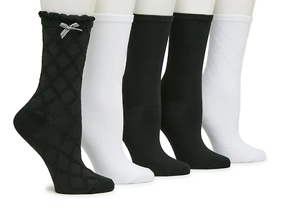 Plaid & Solid Women's Crew Socks - 5 Pack