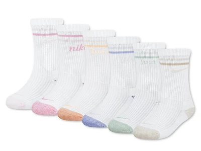 Soft MArled Kids' Crew Socks - 6 PAck