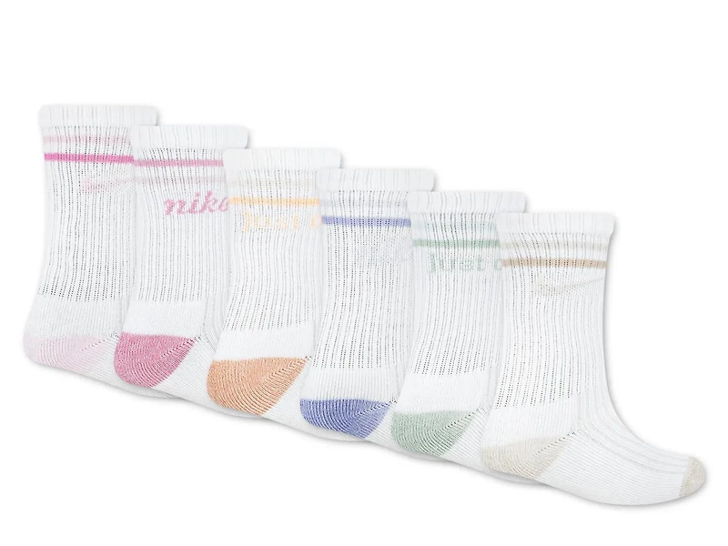 Soft MArled Kids' Crew Socks - 6 PAck