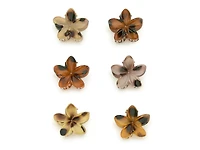 Mini Hibiscus Flower Hair Clip Set - 6 Pack
