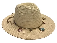 Straw Shell Trim Sun Hat
