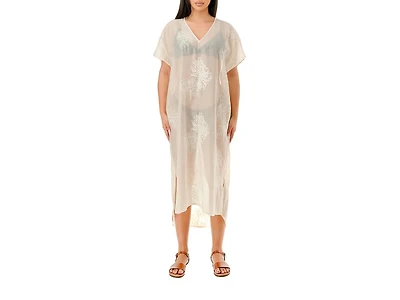 Sheer Embroidered Women's Swimsuit Cover-Up