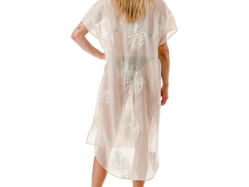 Sheer Embroidered Women's Swimsuit Cover-Up