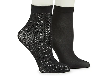 Pointelle Lace Women's Ankle Socks - 2 Pack