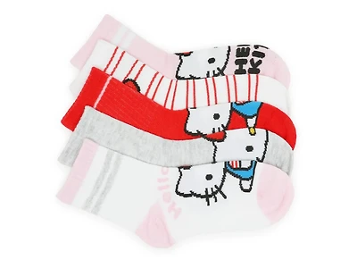 Hello Kitty Stripe Kids' Crew Socks - 5 Pack