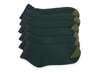 Cushioned Cotton Men's Quarter Socks - 6 Pack