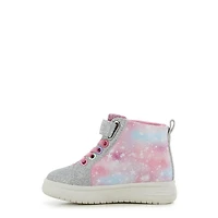 Toddler Girls' Rainbow Heart Light-up Hi Top Sneaker