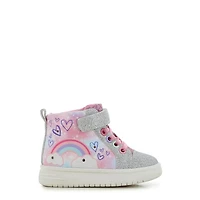 Toddler Girls' Rainbow Heart Light-up Hi Top Sneaker