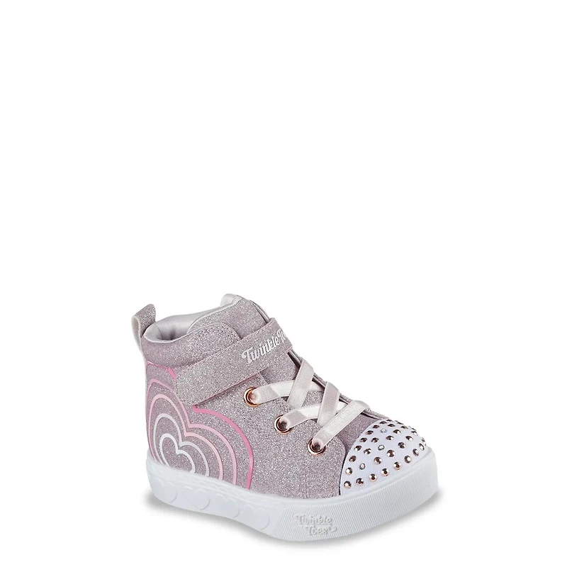 Toddler Girls' Twinkle Toes: Heart Blast Shimmer High-Top Sneaker