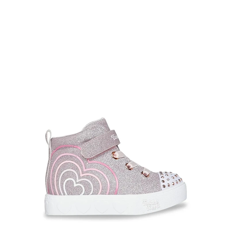 Toddler Girls' Twinkle Toes: Heart Blast Shimmer High-Top Sneaker