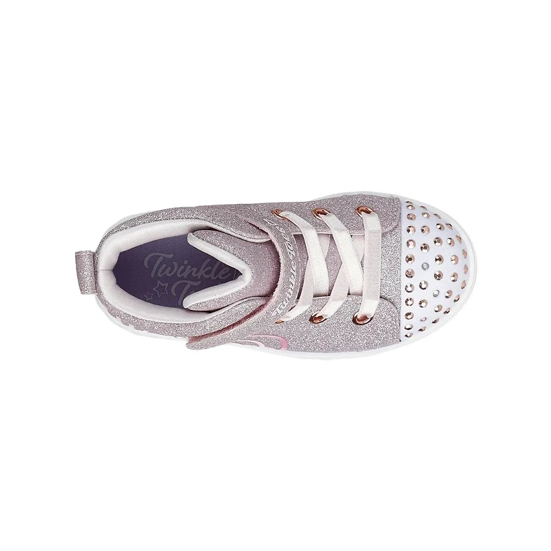 Toddler Girls' Twinkle Toes: Heart Blast Shimmer High-Top Sneaker