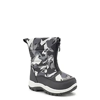 Toddler Boy's Waterproof Dig Camo Front Zip Winter Boot
