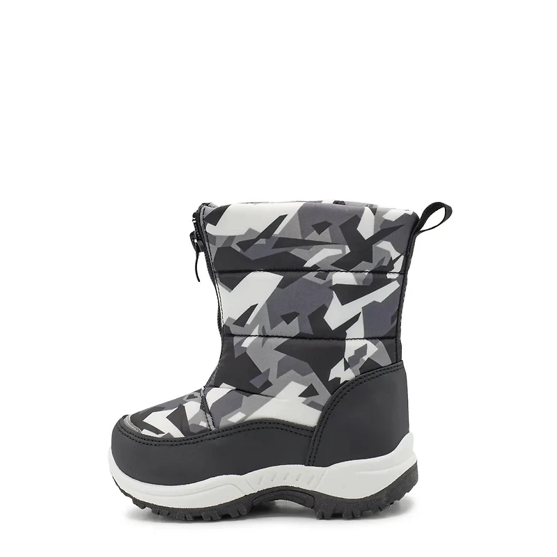 Toddler Boy's Waterproof Dig Camo Front Zip Winter Boot