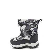 Toddler Boy's Waterproof Dig Camo Front Zip Winter Boot