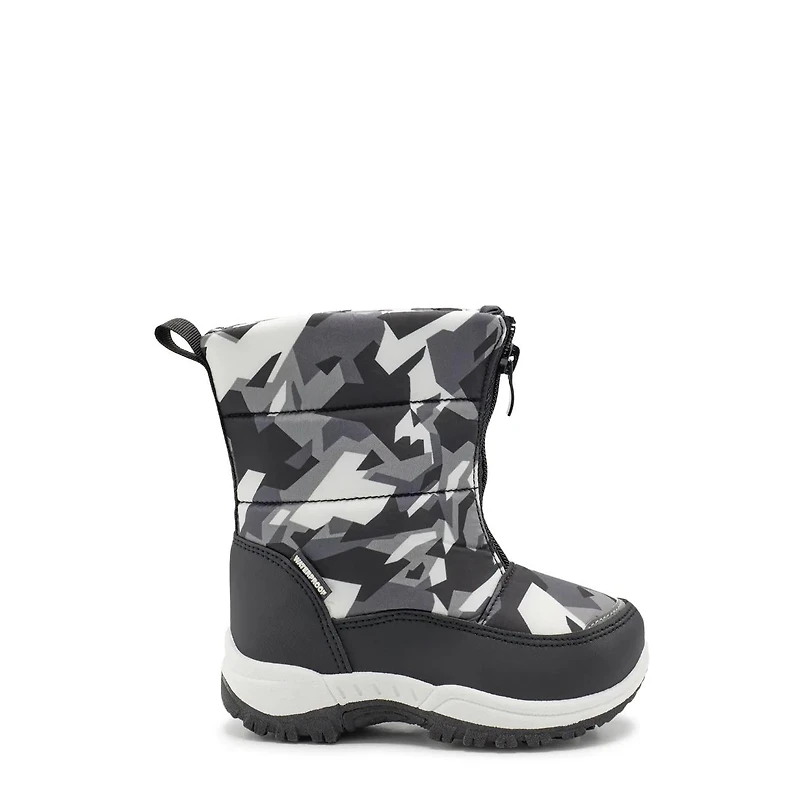 Toddler Boy's Waterproof Dig Camo Front Zip Winter Boot