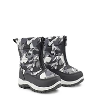 Toddler Boy's Waterproof Dig Camo Front Zip Winter Boot