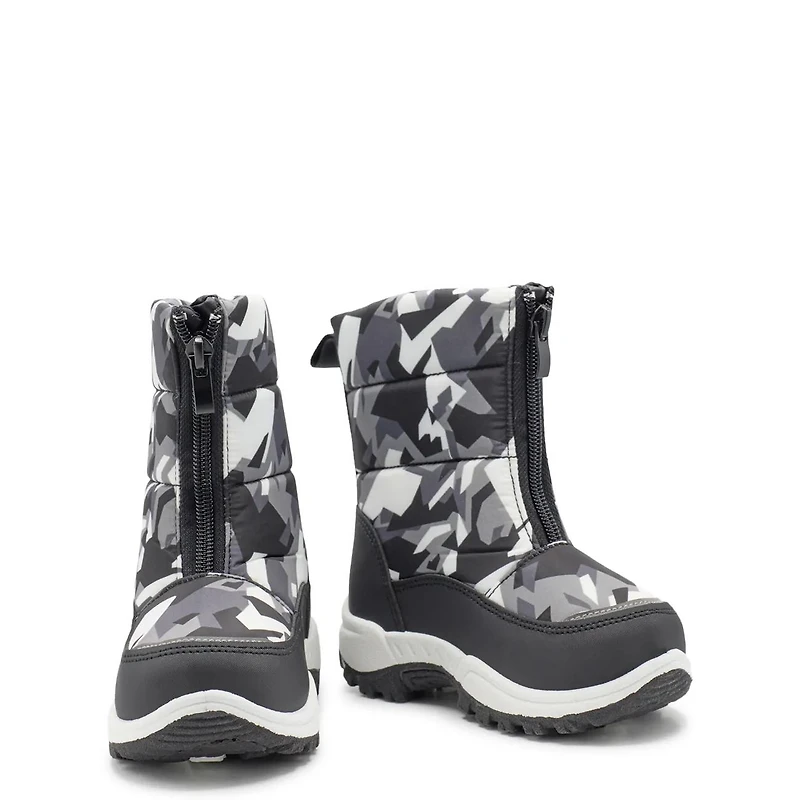 Toddler Boy's Waterproof Dig Camo Front Zip Winter Boot