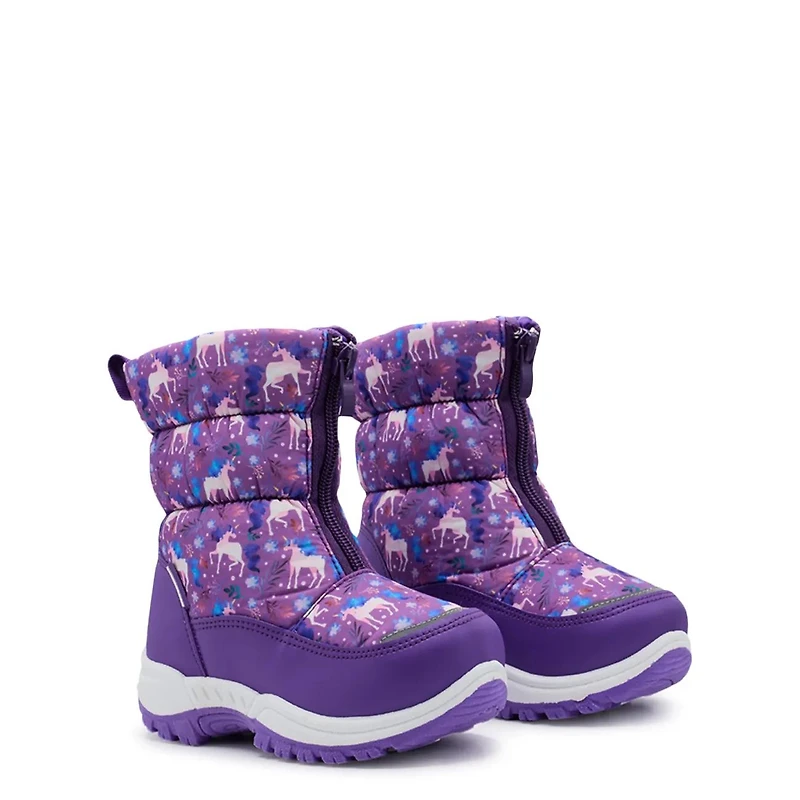 Kid's Unicorn Frt Zip Winter Boot