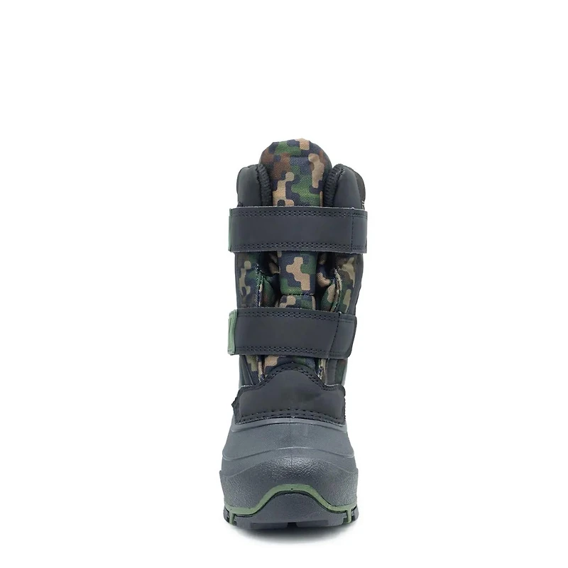 Youth Boy's Waterproof Double Velcro Pixel Winter Boot