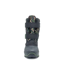 Youth Boy's Waterproof Double Velcro Pixel Winter Boot