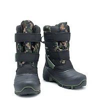Youth Boy's Waterproof Double Velcro Pixel Winter Boot