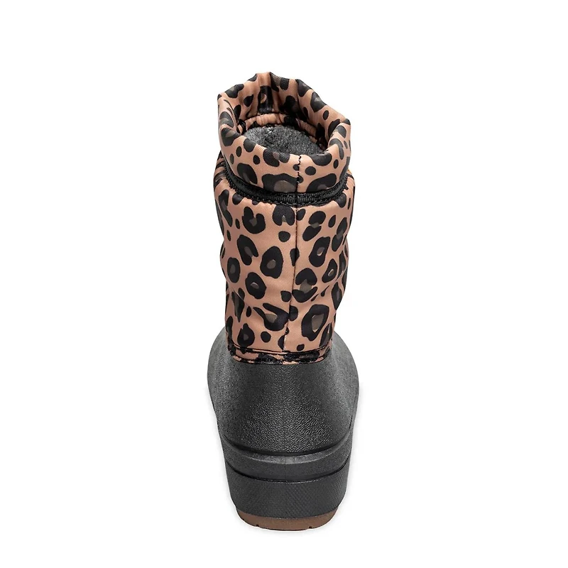 Youth Girls' Leopard Snow Shell Waterproof Winter Boot