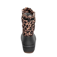 Youth Girls' Leopard Snow Shell Waterproof Winter Boot