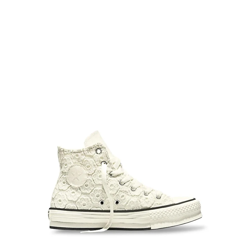 Youth Girls' Chuck Taylor All Star Floral Crochet EVA Lift Platform Sneaker
