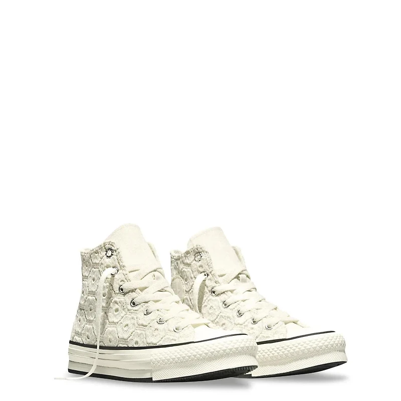 Youth Girls' Chuck Taylor All Star Floral Crochet EVA Lift Platform Sneaker