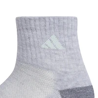 Girl's Cushioned 6PK Quarter Length Socks