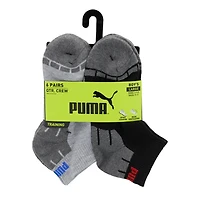 Youth Boys' Quarter Crew Socks 6 Pack