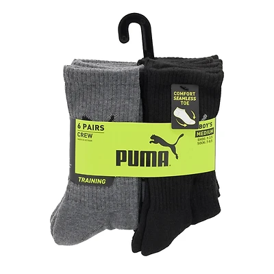 Boys' 6 Pack Training Crew Sock