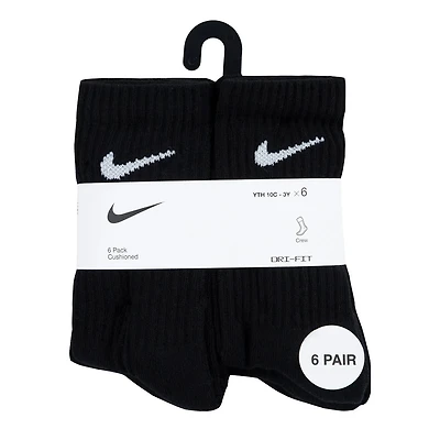 Youth Girl's 6-Pack Crew Socks
