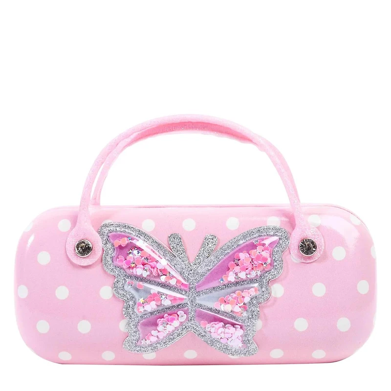 Girl's Butterfly Pearls Case and Heart-Shaped Sunglasses