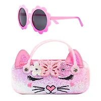 Girl's Bella Daisy Butterfly Case and Flower Sunglasses