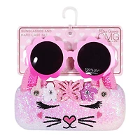 Girl's Bella Daisy Butterfly Case and Flower Sunglasses