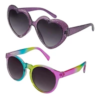 Girls' 2-Pack Heart Sunglasses