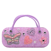 Girl's Butterfly Glitter Case And Sunglasses