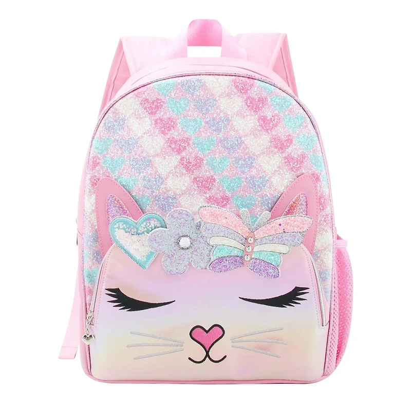 Bella Hearts Daisy Butterfly Glitter Large Backpack