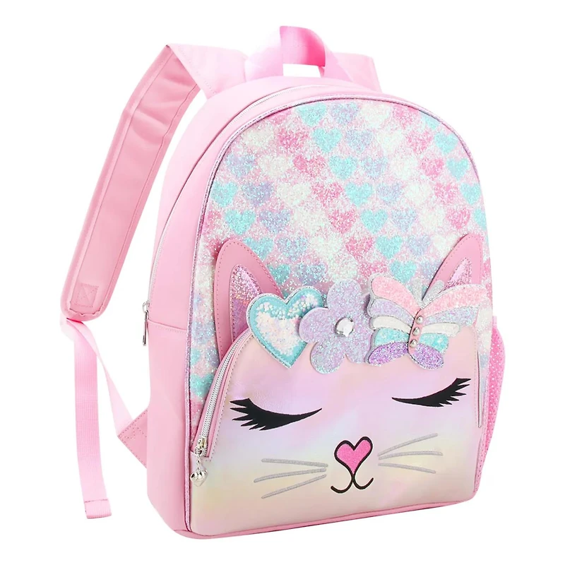 Bella Hearts Daisy Butterfly Glitter Large Backpack
