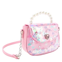 Hearts Clear Pearl Handle Confetti Crossbody