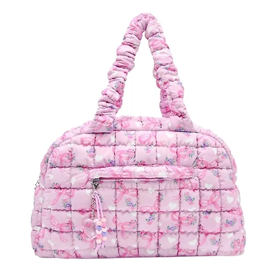 Kids' Bow Print Scrunch Medium Duffle with Chain