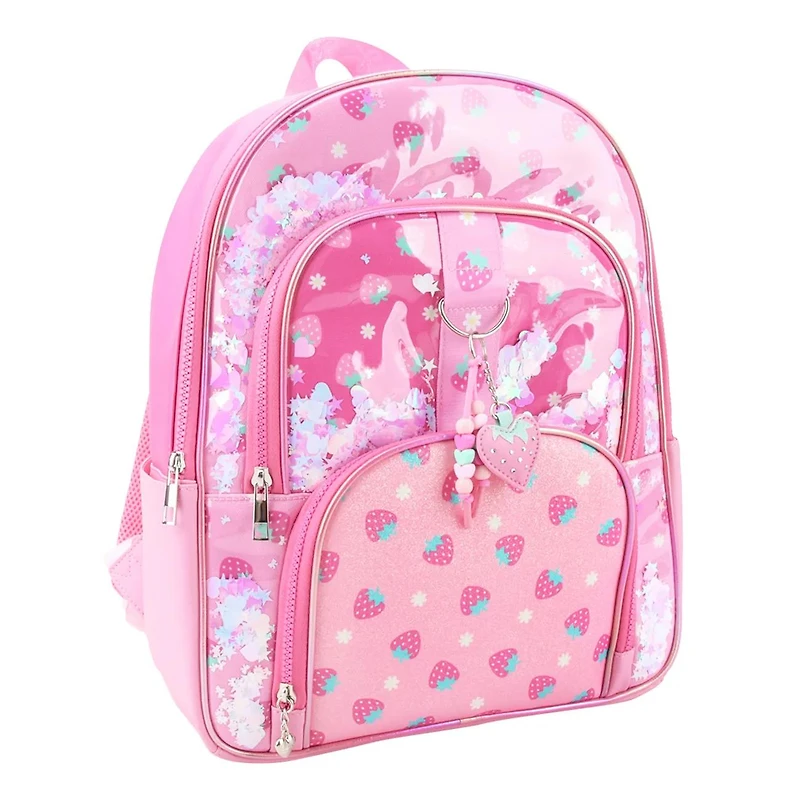 Strawberry Print Confetti Large Backpack