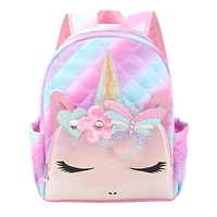 Gwen Heart Daisy Butterfly Quilted Large Backpack